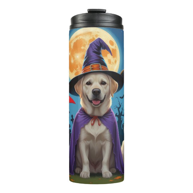 Termo Labrador perros calabaza Halloween es gracioso (Anverso)