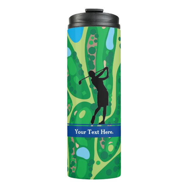 Termo Lady Golfer imagen personalizada Tumbler térmico (Anverso)