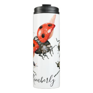 Termo Ladybug de color rojo y negro