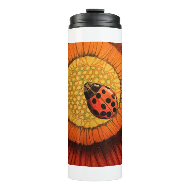 Termo Ladybug Rojo En Flor (Anverso)