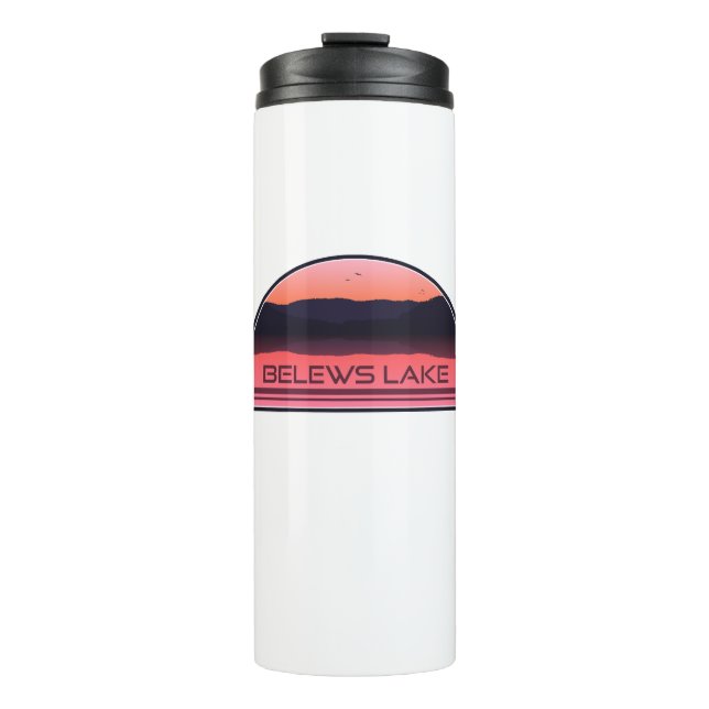 Termo Lago Belews North Carolina Amanecer Rojo (Anverso)