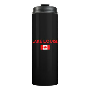 Termo Lago Louise Canadá Bandera Canadiense Color oscuro