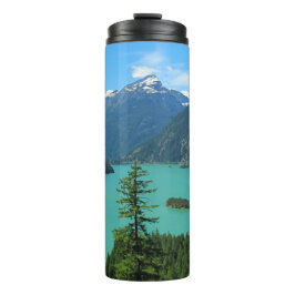 Termo Lago Turquesa de montaña nevada en Washington