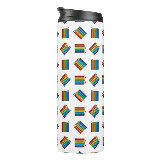 Termo Lápices de colores arcoiris (Rotado hacia la derecha)