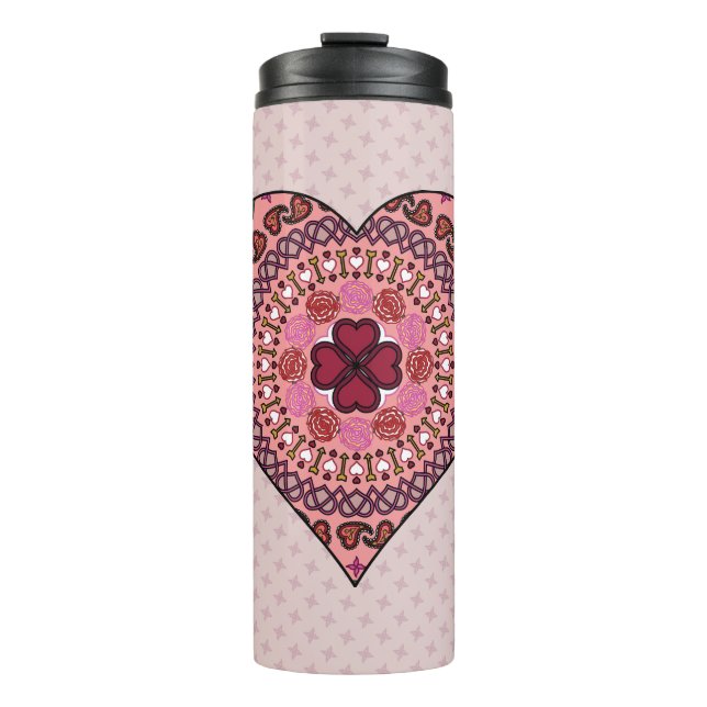 Termo Las capas del Tumbler térmico del corazón (Anverso)