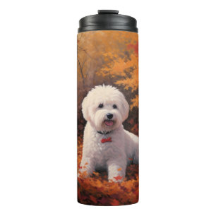 Termo Las hojas de Bichon Frise en otoño se inspiran