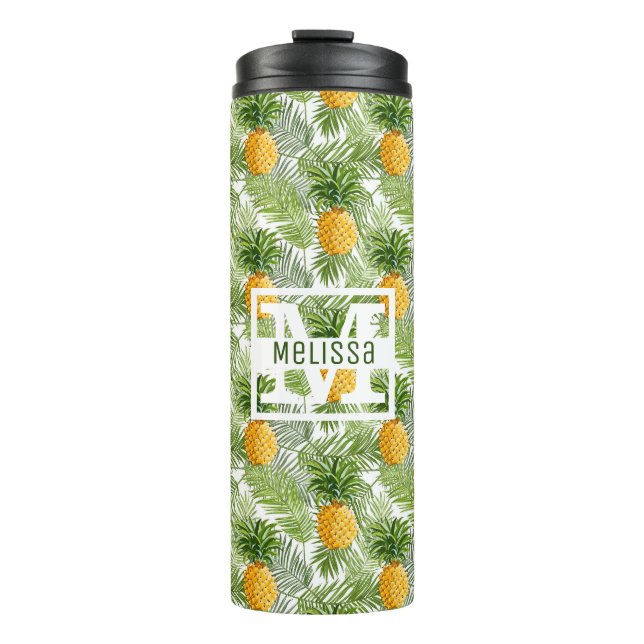 Termo Las hojas de palma y las piñas tropicales el | (Anverso)