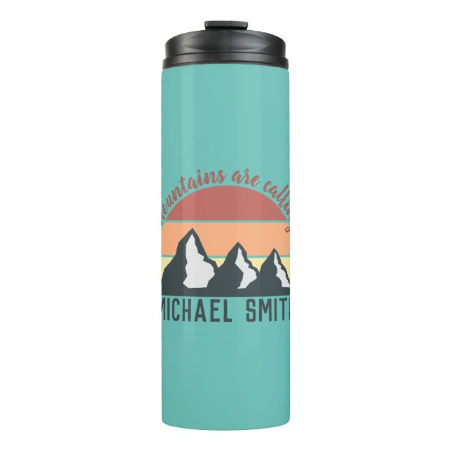 Termo Las montañas de los pasteles de época llaman cielo (Anverso)