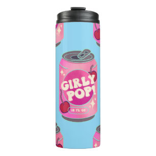 Termo Lata de refresco de cereza pop femenino Rosa ret