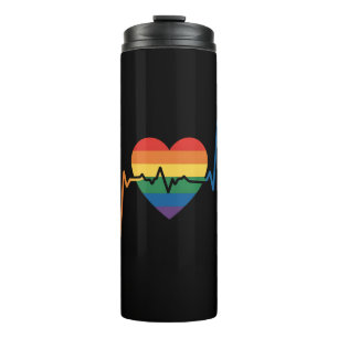 Termo Latidos del corazón LGBTQ Orgullo del corazón Gay