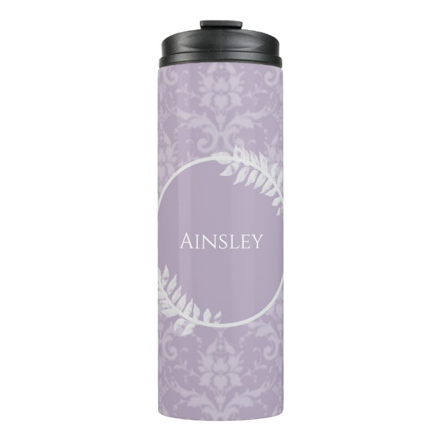 Termo Lavender elegante Damask personalizado (Anverso)