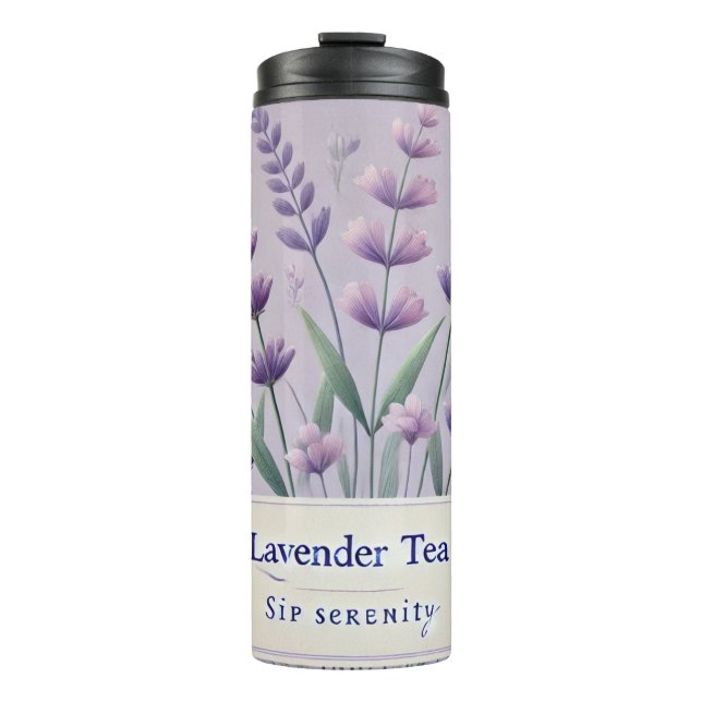 Termo Lavender Tea Design Arte AI (Anverso)
