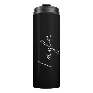 Termo 'Layla' Una plantilla para tu nombre negro plano