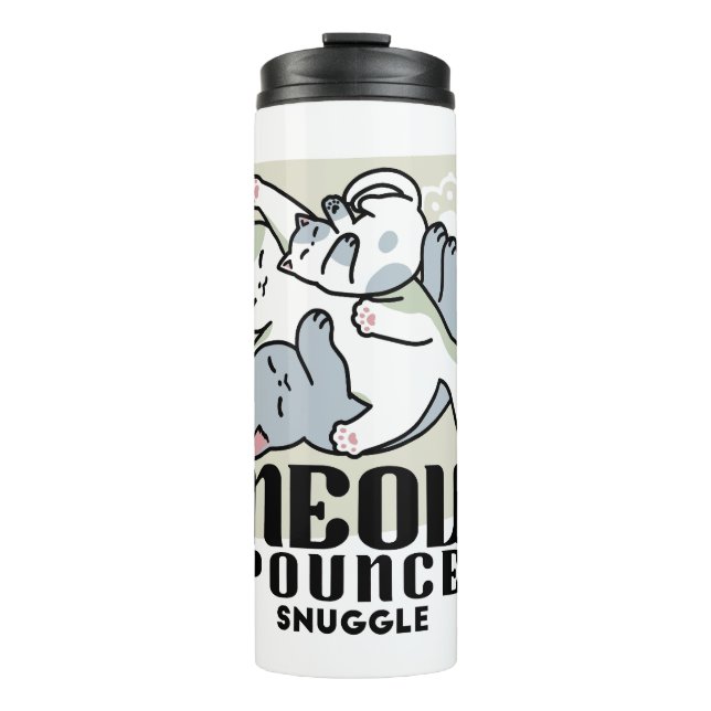 Termo Laze Furr Days - Diseño de gatos perezosos (Anverso)