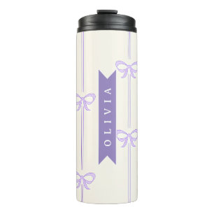 Termo Lazo Coquette Personalizado Nombre Estética Femeni