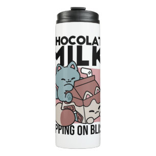 Termo Leche Chocolate Kawaii Gato – Bebida Acogedora y M