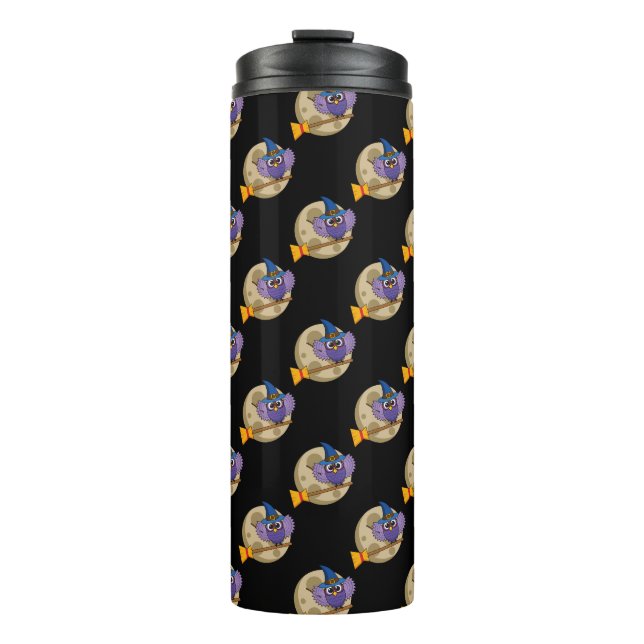 Termo Lechuza del asistente del personalizado volando so (Anverso)