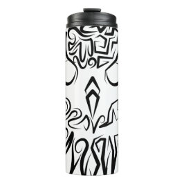 Termo Lechuza Tribal Negra y Blanca