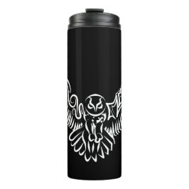 Termo Lechuza voladora tribal blanca y negra