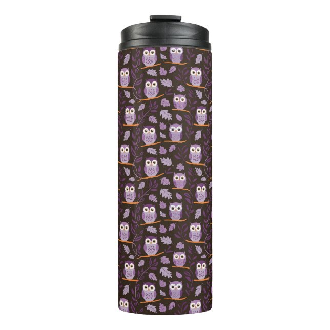 Termo Lechuzas nocturnas y Whimsy otoñal (Anverso)