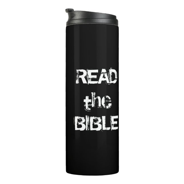 Termo Leer la Biblia en blanco y negro (Rotado hacia la derecha)