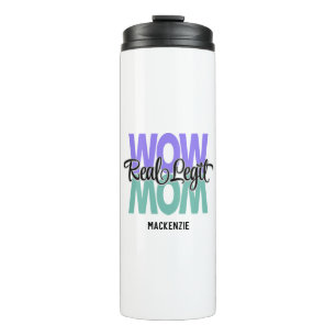 Termo Legit real Wow Mamá Imprimir (púrpura y Verde azul