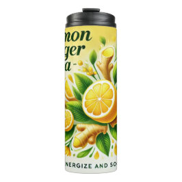 Termo Lemon Ginger Tea Design AI art