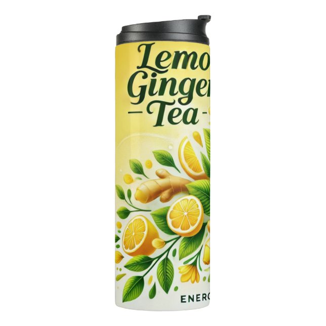 Termo Lemon Ginger Tea Design AI art (Rotado hacia la izquierda)
