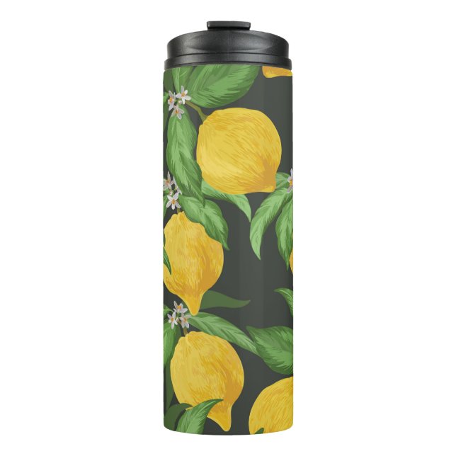 Termo Lemon seamless vintage pattern. Tropical fruit bac (Anverso)