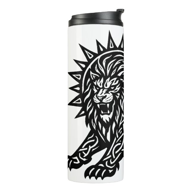 Termo Leo Zodiaco Sol‑Melena León | BurnsInHell (Rotado hacia la izquierda)