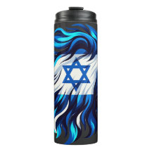 León azul majestuoso de Judá con Estrella de David