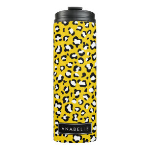 Termo Leopard Print, Spots, Yellow Leopard, tu nombre