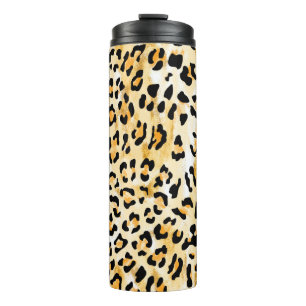 Termo leopardo de color blanco y amarillo sin costura di