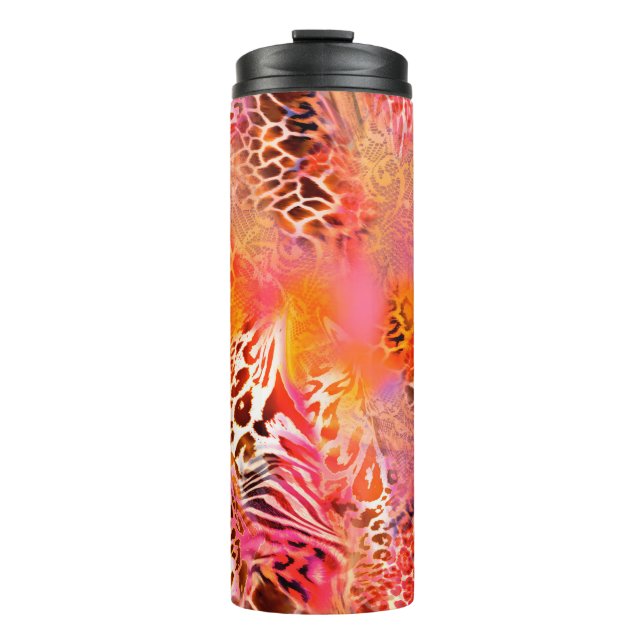 Termo leopardo de tejido de piel de leopardo, abstracto, (Anverso)