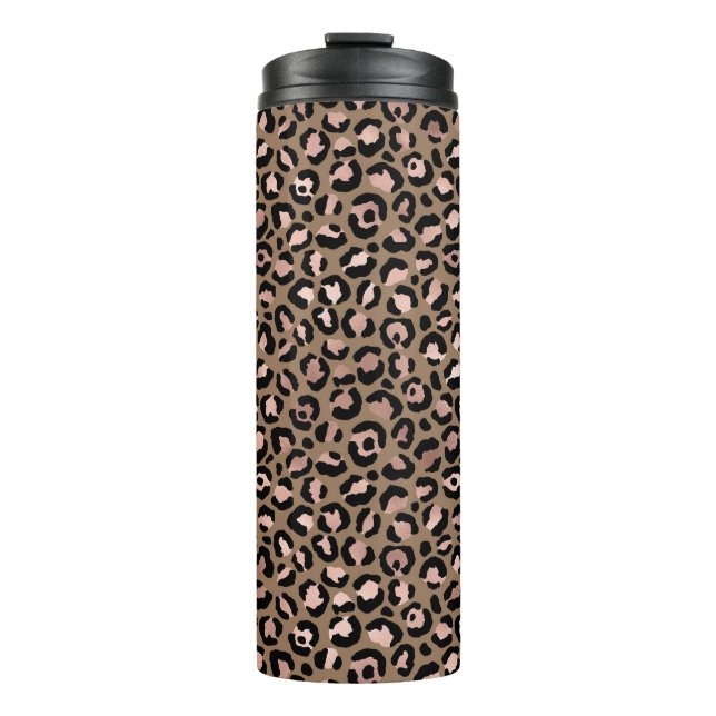 Termo Leopardo marrón rosado (Anverso)