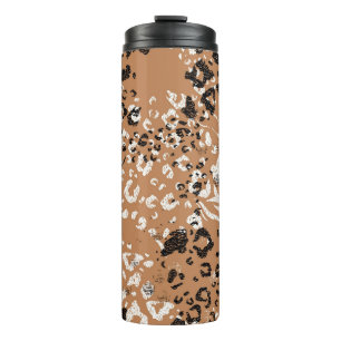 Termo Leopardo moderno. Estampado. Fondo. Naturaleza sal