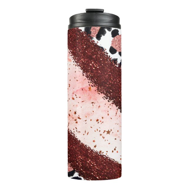 Termo Leopardo Purpurina rosado (Anverso)