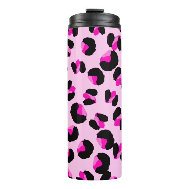 Termo Leopardo rosa. Patrón de piel animal. Leopardo. Pa (Anverso)