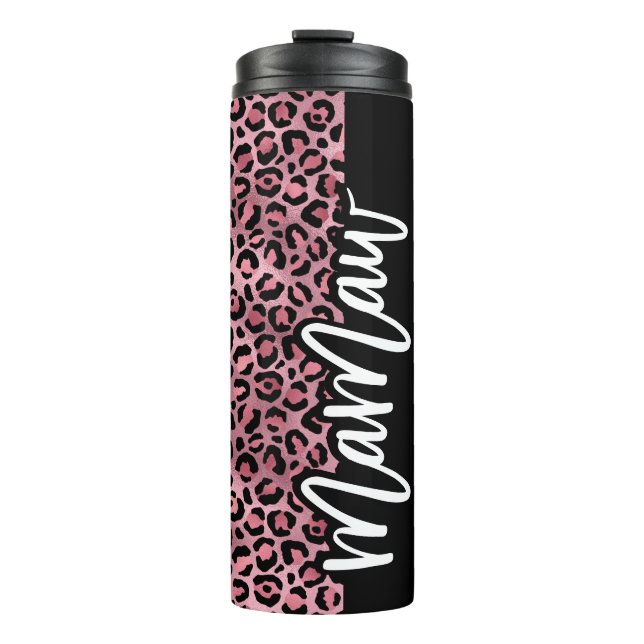 Termo Leopardo rosa y negro Imprimir Tumbler térmico MaM (Anverso)