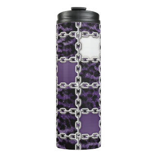 Termo Leopardo ultravioleta sin foco y cadena de plata