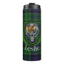 Termo Leslie Scottish Clan Tartan & Crest