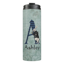 Termo Letra A de conejo blanco de maravilla