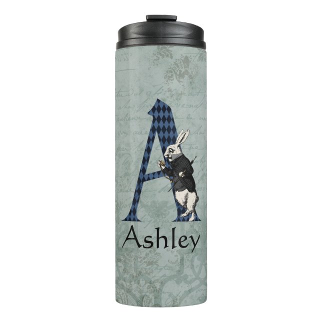 Termo Letra A de conejo blanco de maravilla (Anverso)