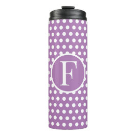 Termo Letra inicial Cute Classic Purple Polka Dots