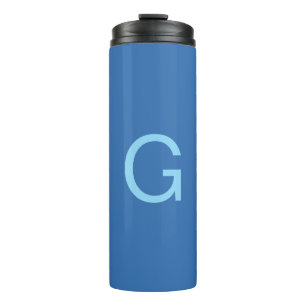 Termo Letra Inicial Monograma Acero Azul Personalizado P