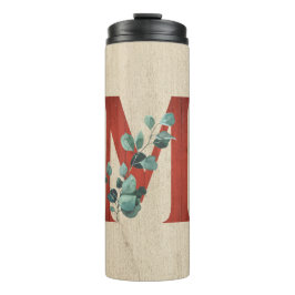 Termo Letra rustica de madera y eucalipto M