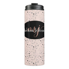 Termo Letras doradas rosa elegantes en Tu térmico negro