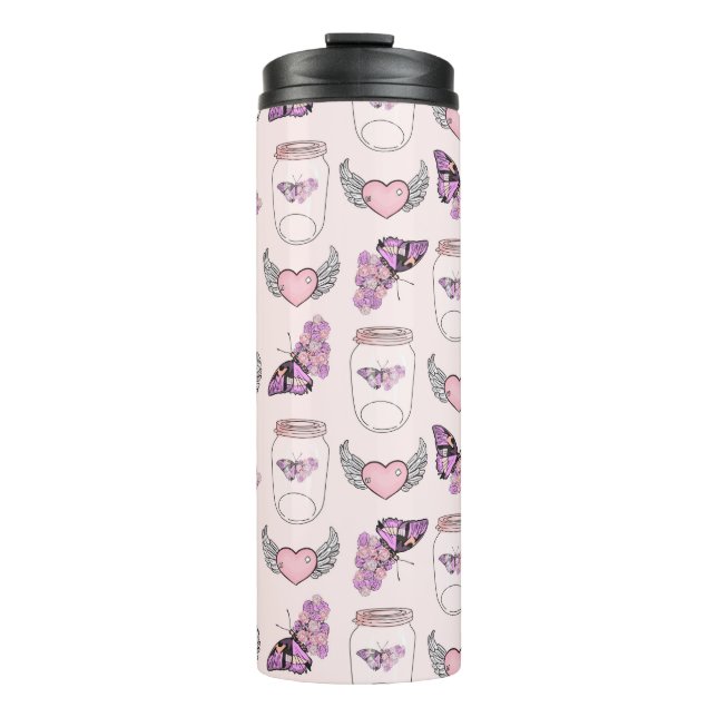 Termo Leyendas románticas de diseño de mariposa y jarras (Anverso)