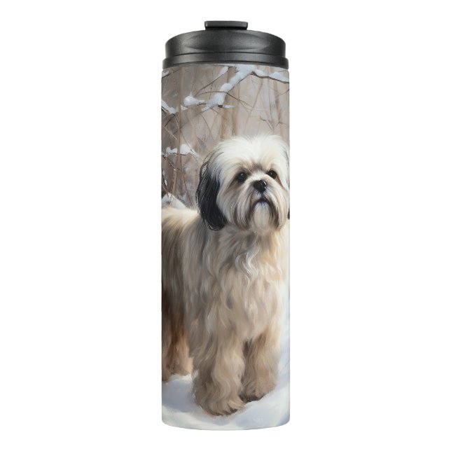 Termo Lhasa Apso Let It Snow Navidades (Anverso)