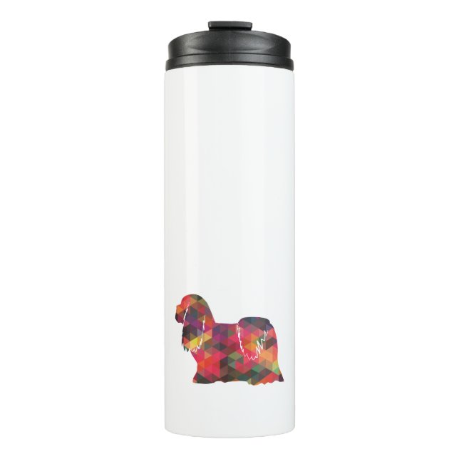 Termo Lhasa Apso Perro Raza Geo Silhouette Multi (Anverso)